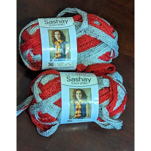 Red Heart Boutique Sashay Team Spirit Red & Grey Yarn Set of 2